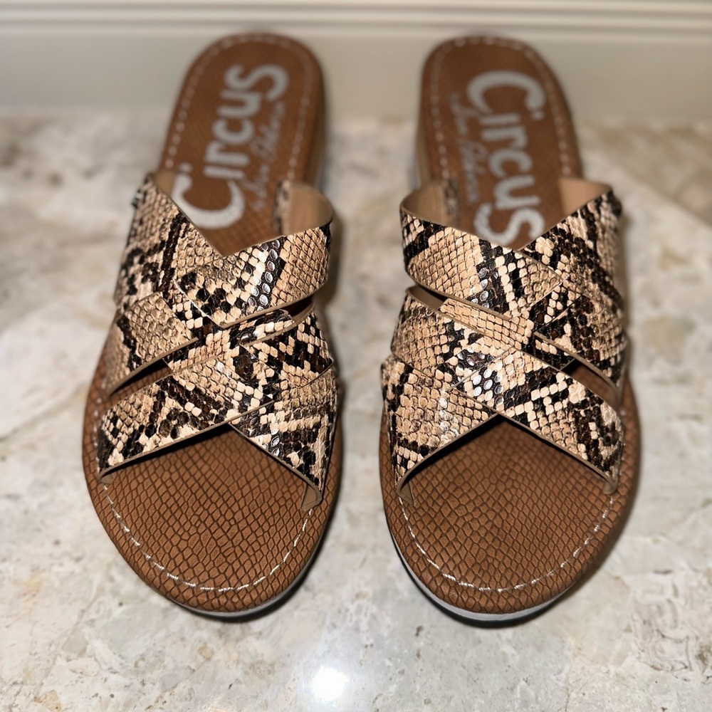 Circus by Sam Edelman python platform slides